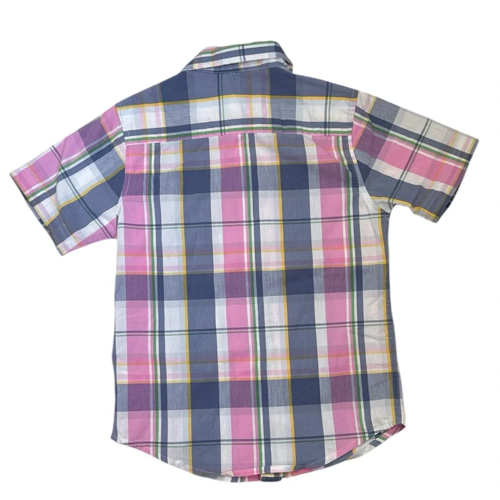 Wrangler Boys Plaid Short Sleeve Button Down Shirt Size S 6/7 - Picture 3 of 12